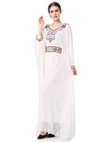 Fashion Embroidery long sleeve muslim dress gown Dubai moroccan Kaftan clothing Caftan Islamic women Abaya Turkish arabic dress
