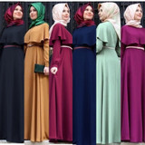 2019 Muslim Abaya Dress Women Fashion Islamic Arabic Long Hijab Dress Black Simple Clothing Traditional Abaya Muslim 7 Colors