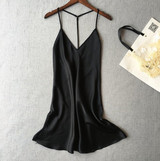 Ladies Sexy Silk Satin Night Dress Sleeveless Nighties V-neck Nightgown Summer Nightdress Lace Night Gown Sleepwear For Women