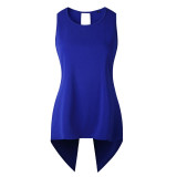 Fashion Woman Blouses 2019 Cross Irregular Women's Blouse Shirt Womens Tops and Blouses Female Backless Sleeveless Feminine Top