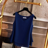 2019 Fashion Brand Women's blouse Summer sleeveless Chiffon shirt Solid  V-neck Casual blouse Plus Size 4XL Loose Female Top 2019 Fashion Brand Women's blouse Summer sleeveless Chiffon shirt Solid  V-neck Casual blouse Plus Size 4XL Loose Female Top
