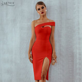 Adyce Bodycon Bandage Dress Women Vestidos Verano 2019 Summer Sexy Elegant White Black One Shoulder Midi Celebrity Party Dresses