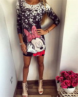 Slim Casual Cartoon Printed Dress Women Cute Camouflage Mini Package Hip Dress 2019 New Summer Short Sleeve Sexy Dress Vestidos