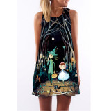 Slim Casual Cartoon Printed Dress Women Cute Camouflage Mini Package Hip Dress 2019 New Summer Short Sleeve Sexy Dress Vestidos