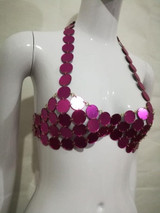 Sexy Metal chain Crystal Women Exotic Sequins Tank Summer Beach Halter Camis Bralette Womens Nightclub Party Crop Tops 2020 New