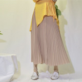 Plus Size Long Pleated Skirt Abaya Muslim High Waist Maxi Skirt Turkish Islamic Skirts For Women Clothing Jupe Plissee Femme
