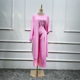 Three-piece Abaya Turkish Kimono Tops Pants Muslim Dress Abayas Hijab Robe Dubai Caftan Kaftan Islam Clothing For Women Djellaba
