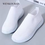 2020 Women Sneakers Fashion Socks Shoes Casual White Sneakers Summer knitted Vulcanized Shoes ladies Trainers Tenis Feminino
