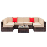 【US Warehouse】9 Pcs Outdoor Furniture Rattan Wicker Sofa Patio Couch Set Free Shipping USA