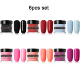 14/8/6/4pcs Dipping Nail Powder Kits Nude  Dip Nail Glitter Powder Luminous Matte Gradient  Pigment Dust Sequins