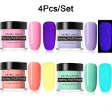 14/8/6/4pcs Dipping Nail Powder Kits Nude  Dip Nail Glitter Powder Luminous Matte Gradient  Pigment Dust Sequins