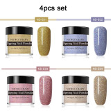 14/8/6/4pcs Dipping Nail Powder Kits Nude  Dip Nail Glitter Powder Luminous Matte Gradient  Pigment Dust Sequins