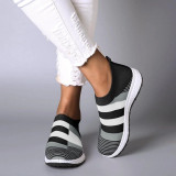 Summer Women Shoes Flying Woven Breathable Female Running Shoes Shoes Casual Sports Shoes Ladies Soft Bottom Mesh Mother Shoes