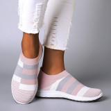 Summer Women Shoes Flying Woven Breathable Female Running Shoes Shoes Casual Sports Shoes Ladies Soft Bottom Mesh Mother Shoes