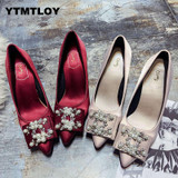 Heels Shoes Women Pumps Solid Elegant High Heels Fashion Wedding Shoes Famale Women Heel Shoes High  Sexy High Heels Bridal T6