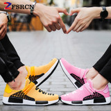 New women's and men's casual shoes couple sports shoes red large size running shoes fashion wear breathable mesh shoes