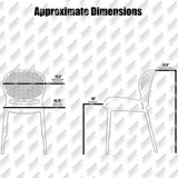2xhome Set of 2 Blue Contemporary Modern Stackable Assembled Plastic Chair Molded with Back Armless Side Matte for Dining Room Living Designer Outdoor Garden Patio Balcony Work Office Desk Kitchen