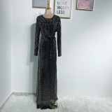 Sequin Abaya Dubai Robe Femme Muslim Hijab Dress Kaftan Caftan Turkish Dresses Tesettur Elbise Islamic Clothing
