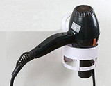 eLUUGIE Hair Dryer Wall Mounted Lock Suction Cup Hair Dryer Holder Hair Drier Storage Organizer Hair Blower Holder (Whtie) (White)