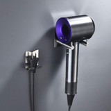 LIKAMU Hair Dryer Holder Wall Mounted Self Adhesive, 304 Stainless Steel Hair Dryer Storage Organizer Compatible with Most Hair Dryers
