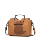 DOODOO Brand Women Handbag Tote Bag Female Shoulder Crossbody Bags Ladies Pu Leather Top-handle Kitten Appearance Messenger Bags