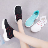Women Shoes Women Vulcanize Shoes Fashion Slip On Sock Shoes Female Air Mesh Sneakers Flat Casual