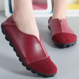 Women's Genuine leather Cow Leather Flats shoes Soft Ladies Loafers Plus size 41-43 Non-slip Superstar Female shoe