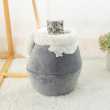 Winter Warm Cat Bed Plush Soft Portable Foldable Cute Cat House Cave Sleeping Bag Cushion Thickened Pet Bed Kittens Products