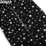 BONAS 2018 Hot Sexy Open Crotch Fishnet Tights Womens Delight Diamond Mesh Stockings Lady Shiny Rhinestone Nylons Pantyhose