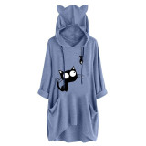 Women Cat Ear Print Hoodie Women Cat Ear Print Hoodie