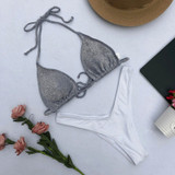 Bikinx Triangle micro bikini 2018 Sexy push up swimsuit female Shiny halter swimwear Brazil bikini set bathing suit women bather