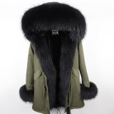 mini True Fur Parka women jacket winter Hooded Warm raccoon fur coat  Natural raccoon fur casual Parkasfaux fur coatLining