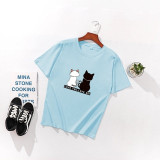 Women T-shirt Two Cats