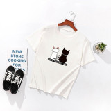 Women T-shirt Two Cats