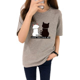 Women T-shirt Two Cats