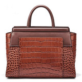 2018 Hot Luxury Handbags Women Bags Designer Alligator Classic Women Bag 100% Genuine Leather Top-handle Bags Ladies Handbags