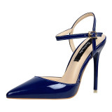 {D&Henlu} Wedding Shoes Party Shoes Women Pointed Toe Slingbacks Pumps Thin Heel Buckle Strap High Heels Pumps Sexy White Pump