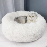 Round Plush Cat Bed