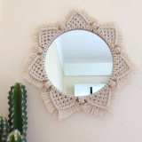 Boho Macrame Wall Mirrors, Sun