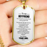 Boyfriend Dog Tag, To My Boyfriend From Girlfriend Dog Tag, Boyfriend Dog Tags Idea, Gift For Boyfriend, Birthday Gift, Christmas Gift, Valentine Gift For Boyfriend ndbf146