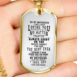 Boyfriend Dog Tag, To My Boyfriend From Girlfriend Dog Tag, Boyfriend Dog Tags Idea, Gift For Boyfriend, Birthday Gift, Christmas Gift, Valentine Gift For Boyfriend ndbf118