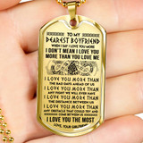Boyfriend Dog Tag, To My Boyfriend From Girlfriend Dog Tag, Boyfriend Dog Tags Idea, Gift For Boyfriend, Birthday Gift, Christmas Gift, Valentine Gift For Boyfriend ndbf109