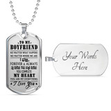 Boyfriend Dog Tag, To My Boyfriend From Girlfriend Dog Tag, Boyfriend Dog Tags Idea, Gift For Boyfriend, Birthday Gift, Christmas Gift, Valentine Gift For Boyfriend ndbf97