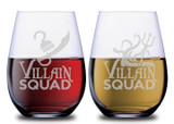 Villain Squad Ursula & Captain Hook Stemless Couples WineGlass Set of 2