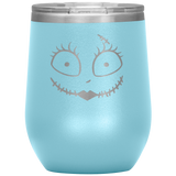Sally Zombie Face Wine Tumbler with Lid [Puts The Spirit In Your Pumpkin!]