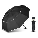 Umbrella Rain Women Men 110cm 10Ribs Big Quality Double Layer 3Folding Strong Wind Resistant Umbrella Travel Waterproof Umbrella
