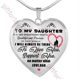 To my daughter: luxury necklace for daughter,best gift for daughter from dad, special birthday necklace for your daughter, father and daughter necklace 947dhd