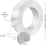 2020 Transparent Velcro Nano Tape Washable and Reusable Double-sided Adhesive Adhesive Universal Hook Tape for Furniture