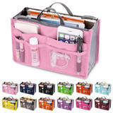 Women Nylon Travel Insert Organizer Large liner Lady Makeup Cosmetic Bag