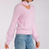 Knitted Sweaters Casual Soft Fluffy Pullovers Jumpers